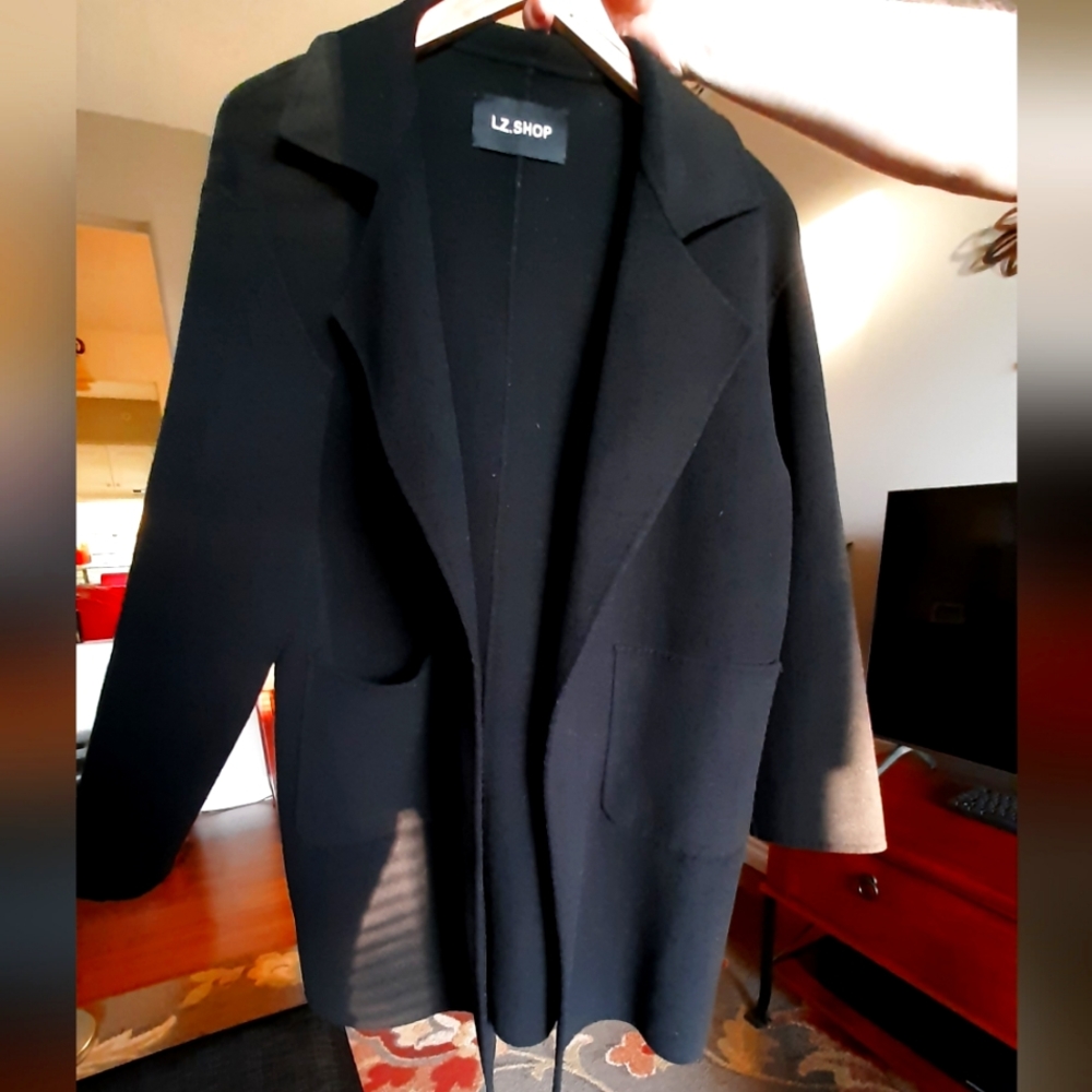 LZ.SHOP Open Wool Coat - Picture 2 of 7